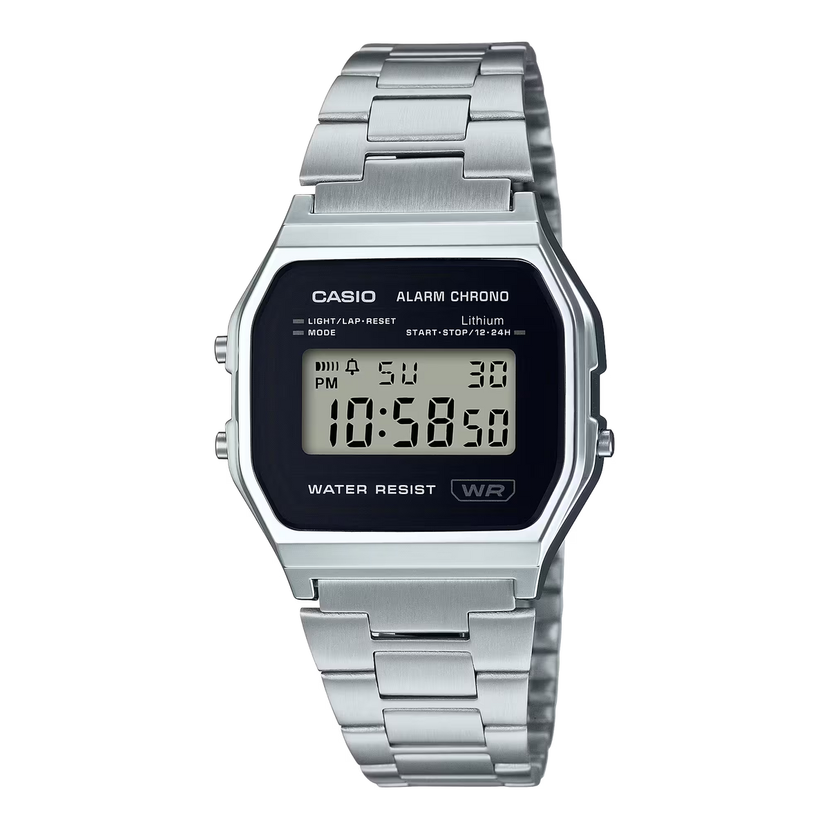 Casio A158WEA-1DF Silver Steel Watch