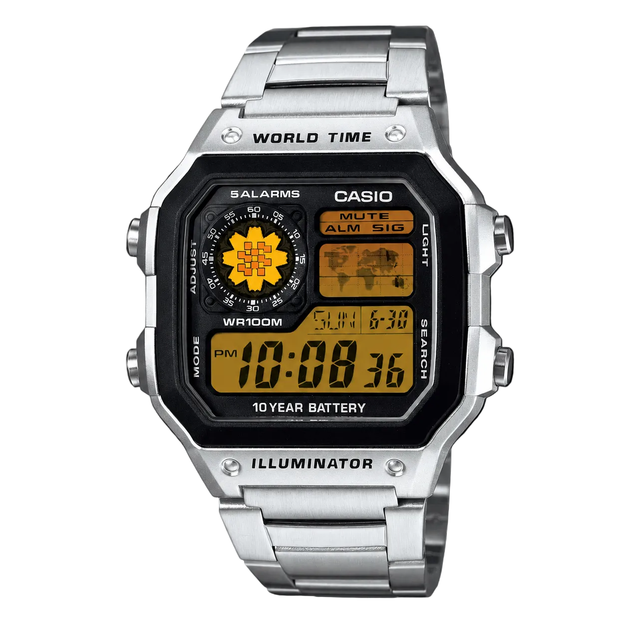 Casio Customized Al Arfaj Flower Edition Black Watch 2- AE-1200WHD-1AV