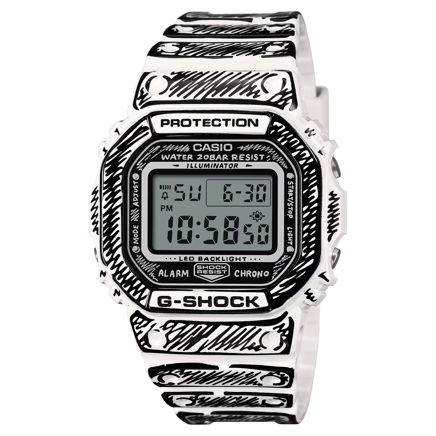 ساعة جي-شوك DW-5600JV-7DR بيضاء إصدار خاص