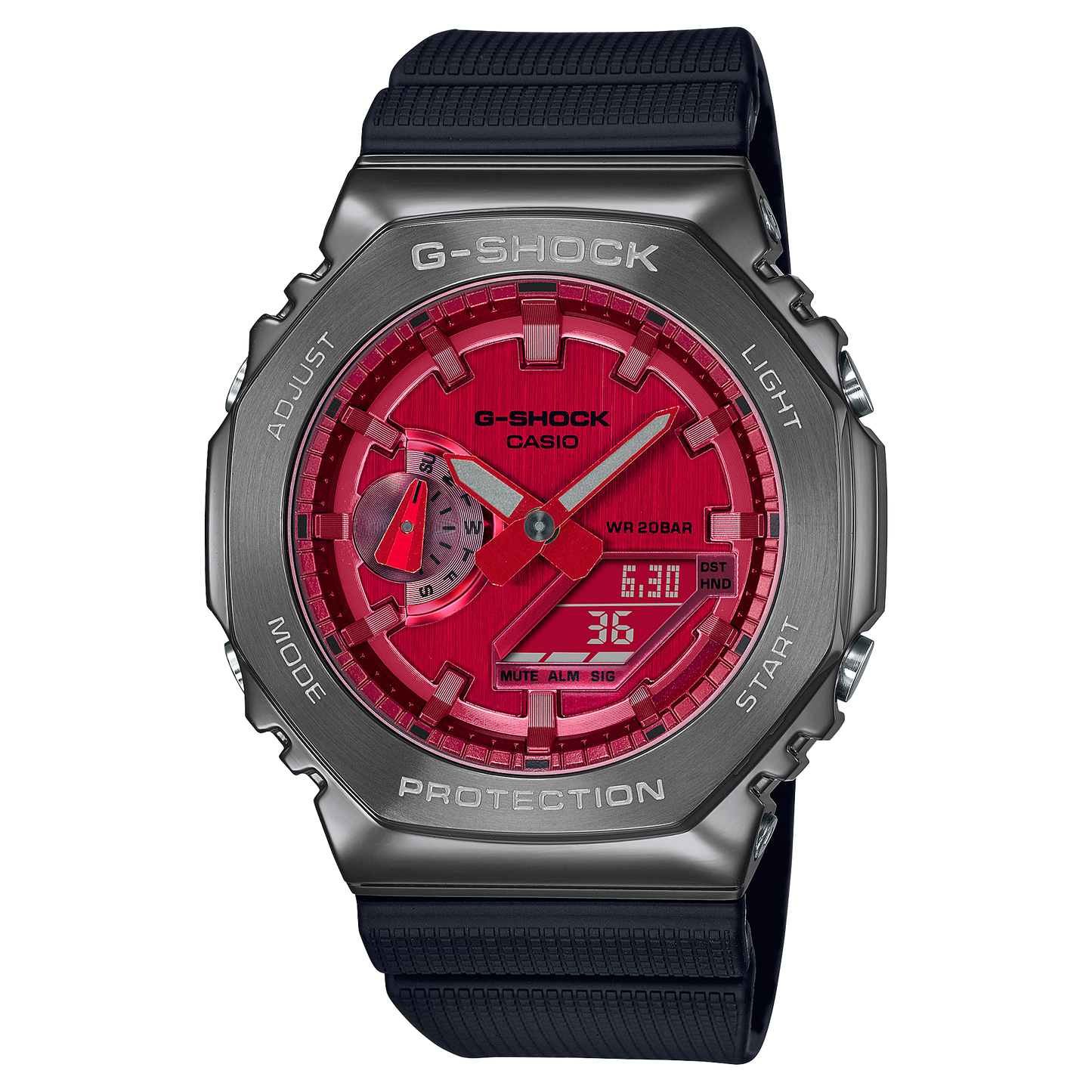 Casio G‑Shock Black-Red Metal Watch GM‑2100B‑4ADR