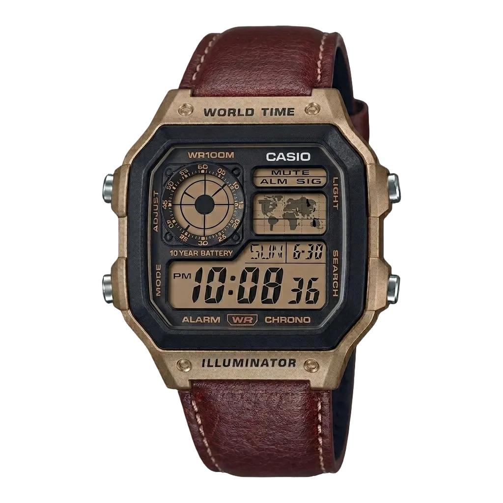 ساعة كاسيو المخصصة إصدار الصحراء باللون البني - AE-1200WHL