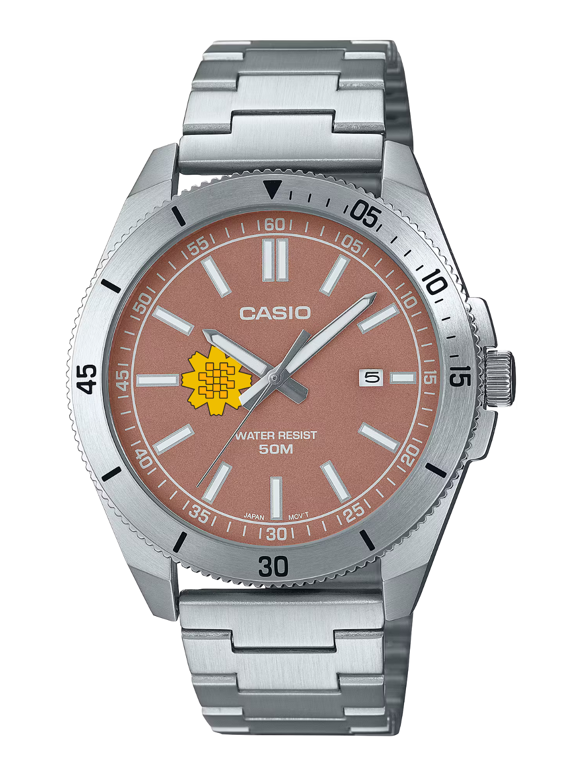 Casio Customized Al Arfaj Flower Edition Brown Watch- MTP-B155D-5EV