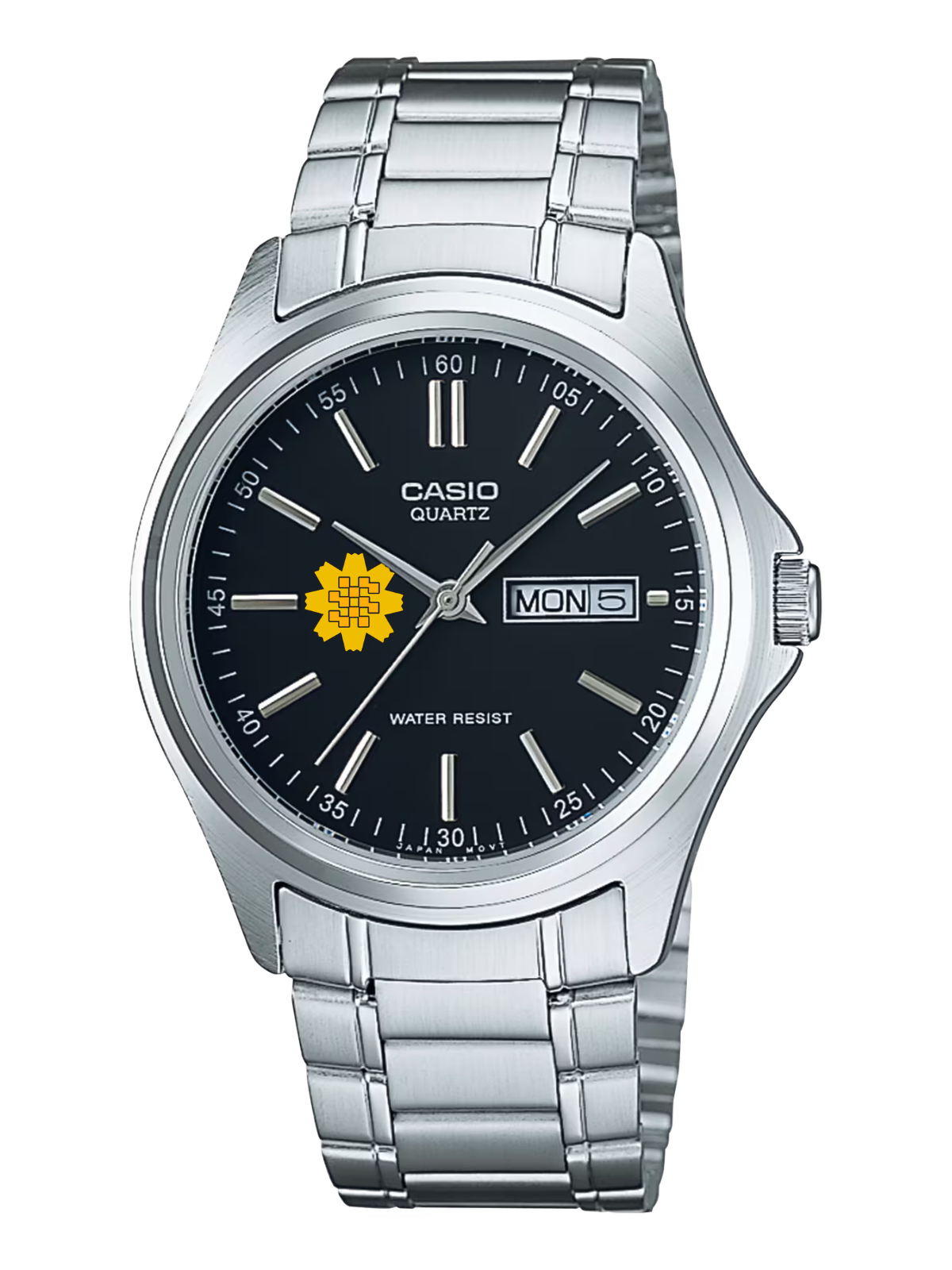 Casio Customized Al Arfaj Flower Edition Black Watch- MTP-1239D-1AVDF