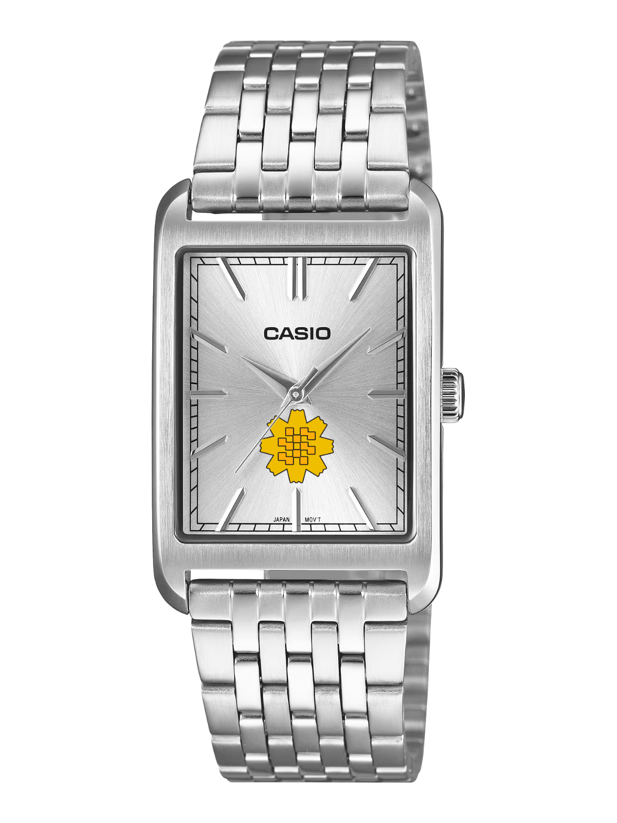 Casio Customized Al Arfaj Flower Edition Silver Watch- MTP-B215D-7AV