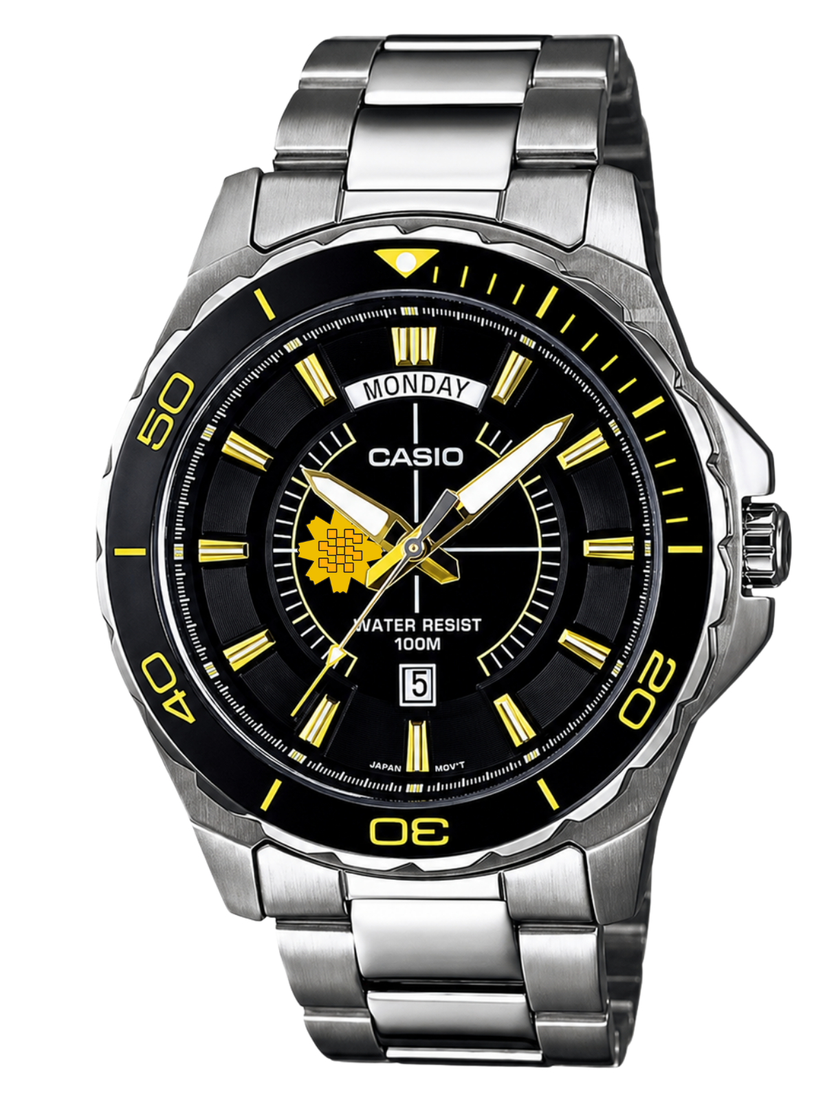 Casio Customized Al Arfaj Flower Edition Black Watch- MTD-1076D-1A9V