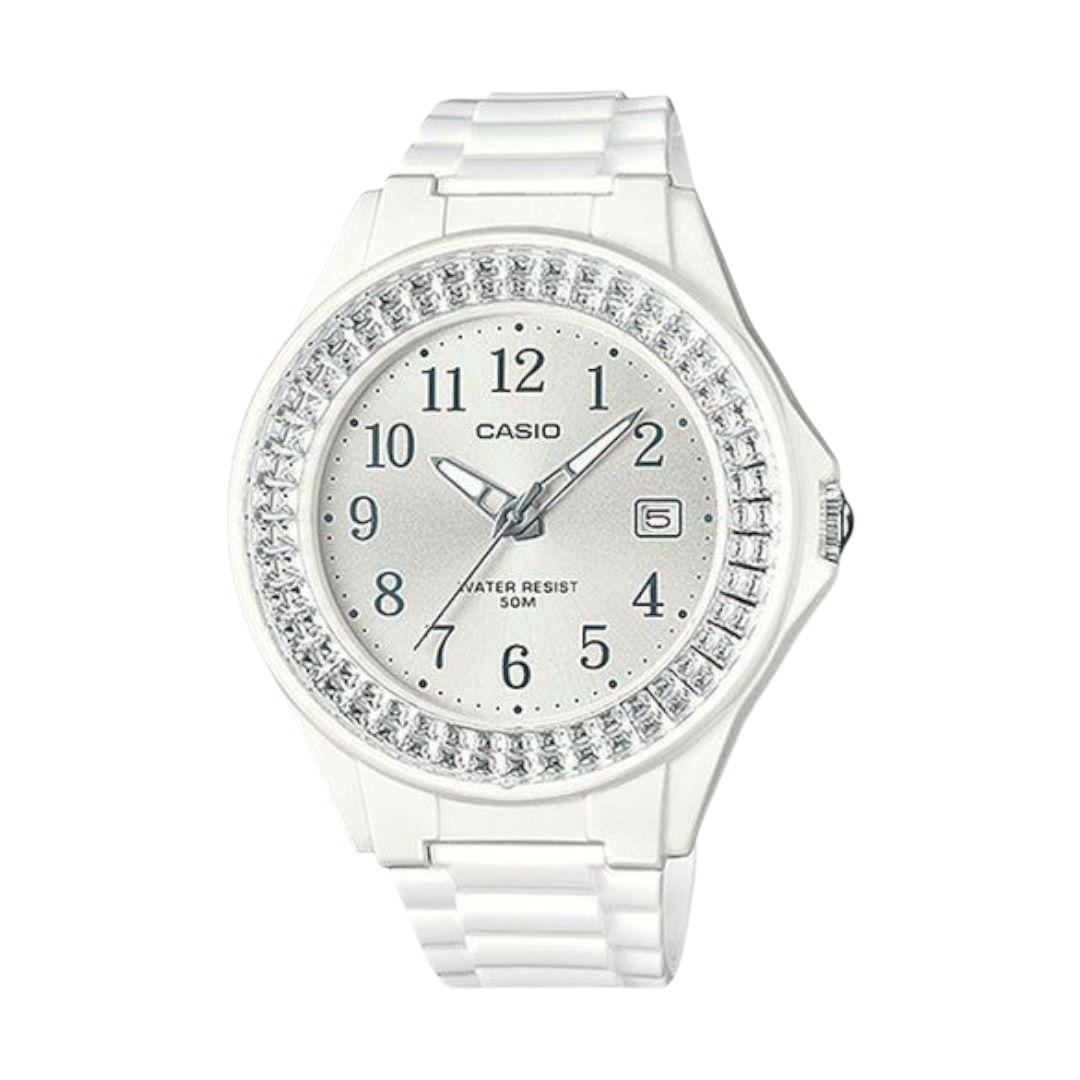 Casio White Analog Watch with Water Resistance LX-500H-7B2