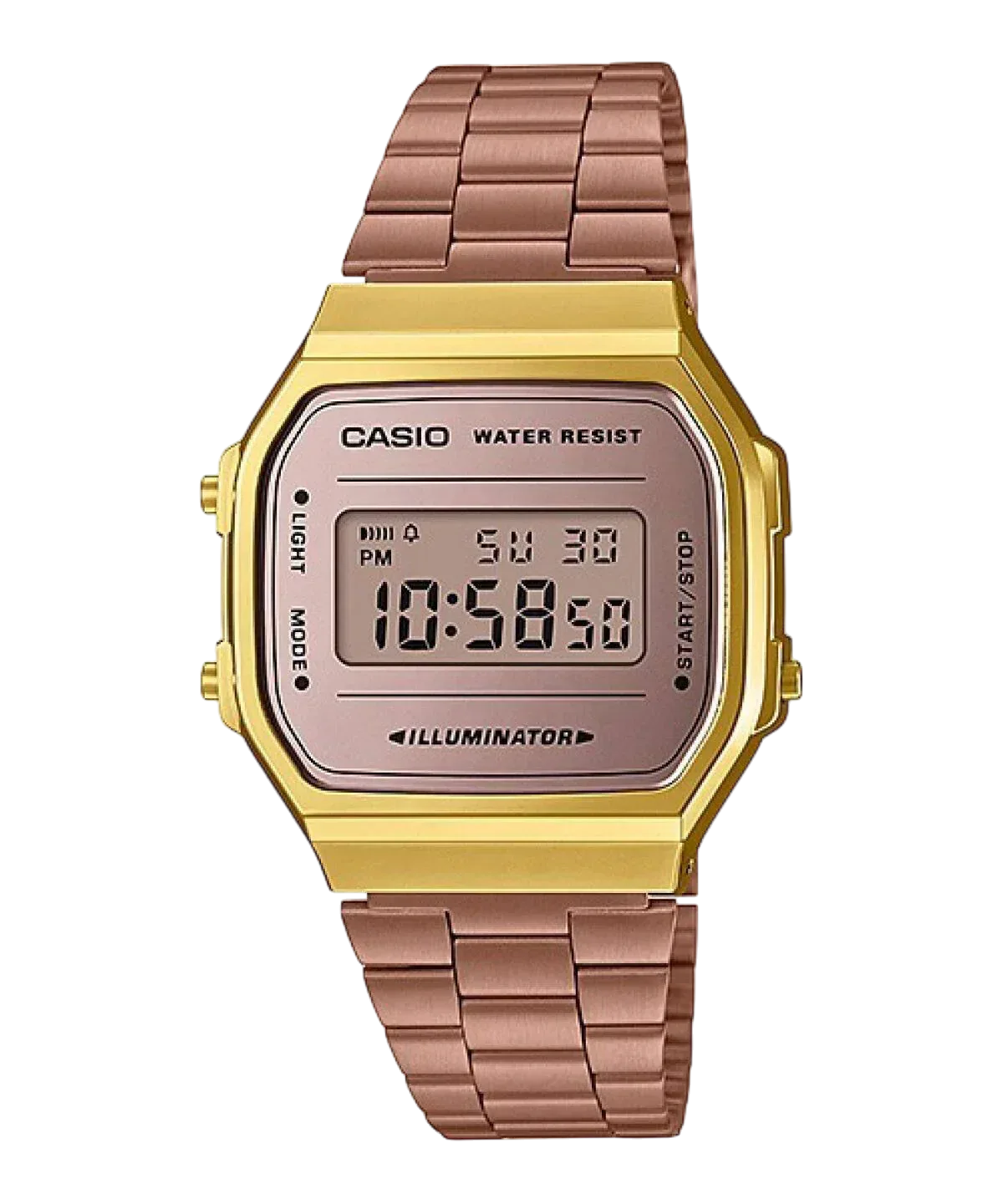Casio A168WECM-5 Digital Watch with Stainless Steel Band - K Time