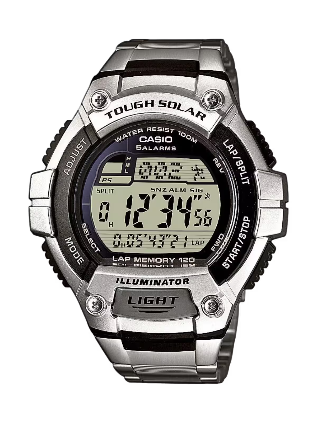 Casio W-S220D-1A Solar Silver Watch