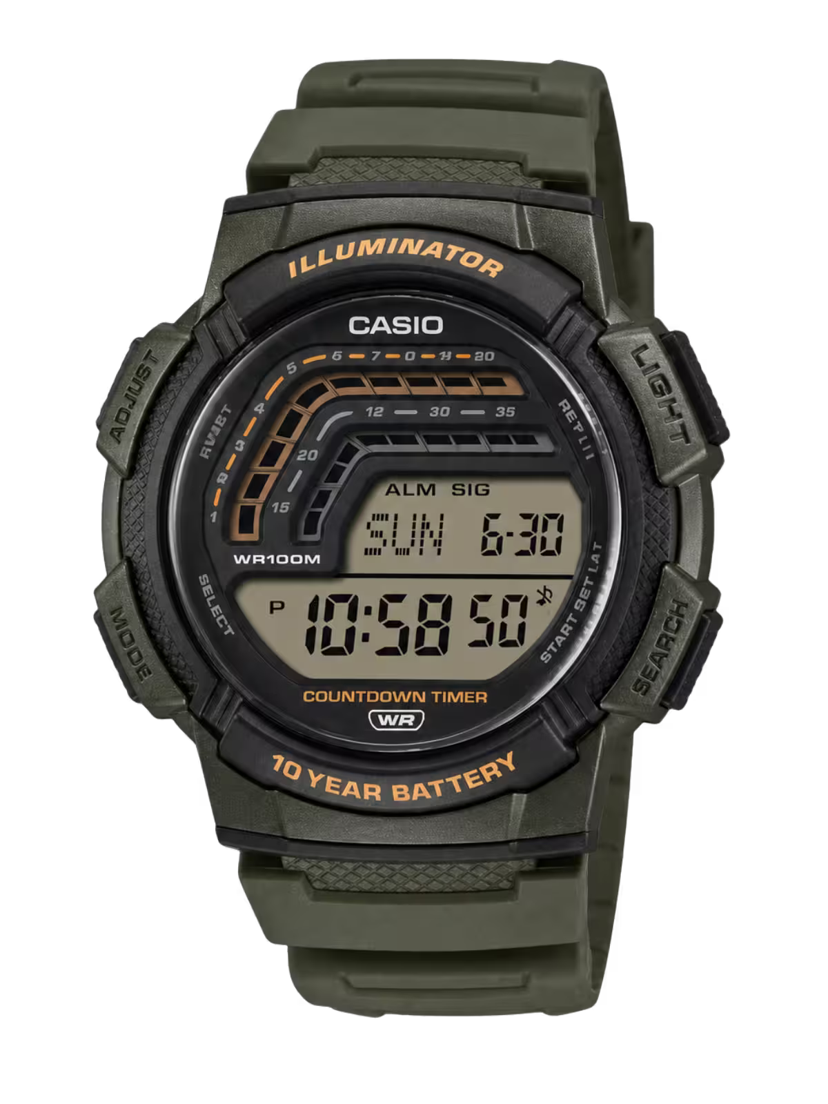 Casio WS-1800-3AV Green Watch