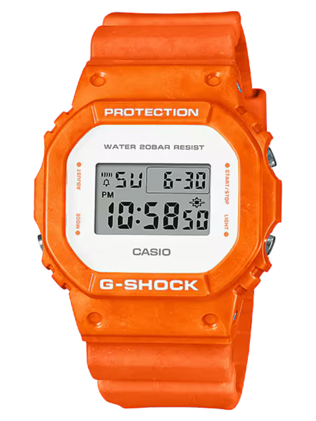 ساعة جي شوك DW-5600WS-4DR باللون البرتقالي