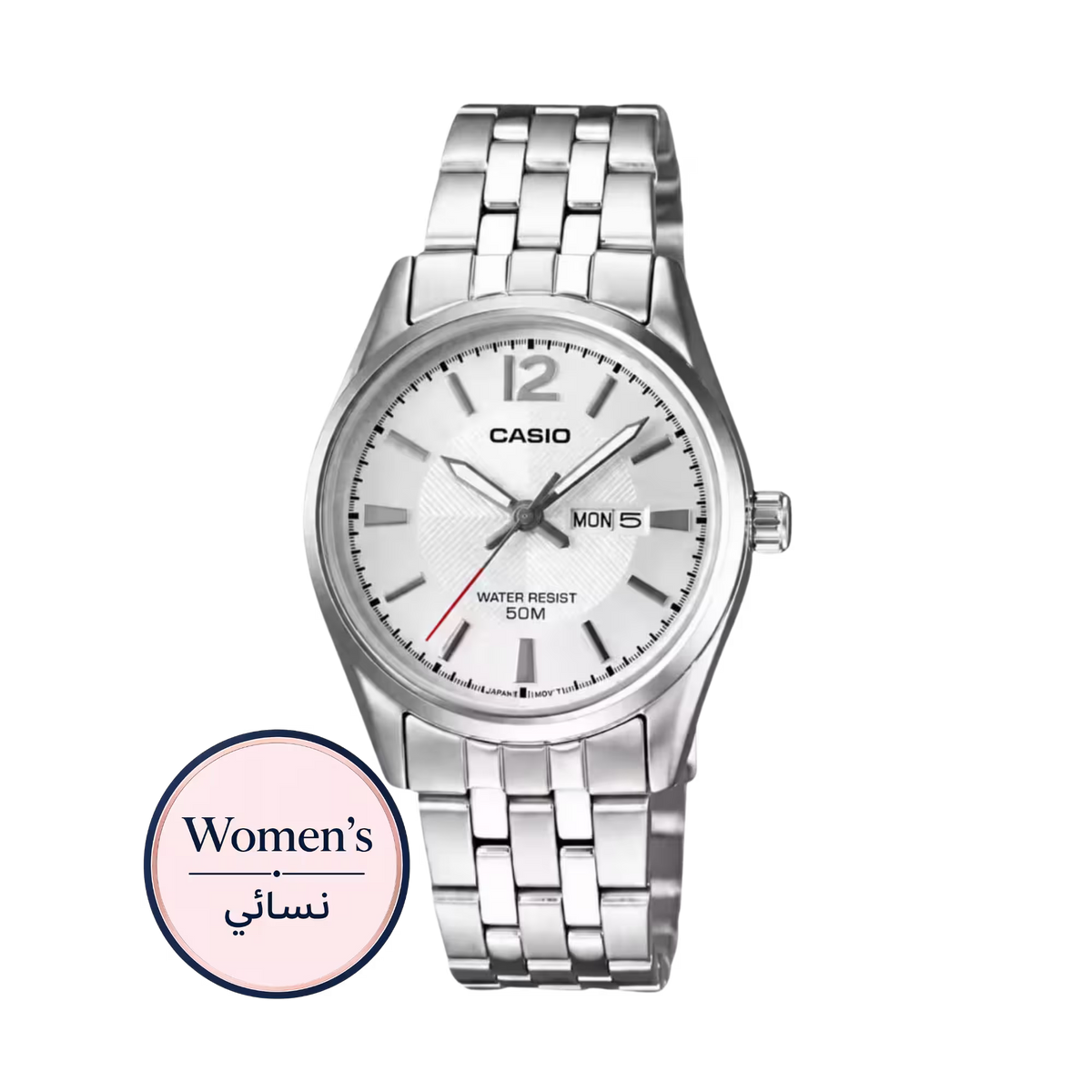 Casio LTP-1335D-7AV Women's White Dial Silver Stainless Steel Watch