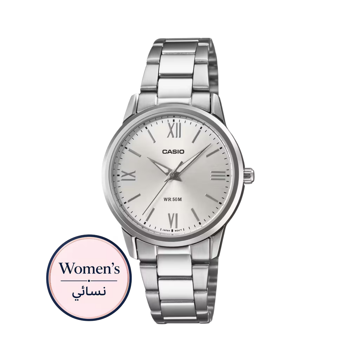 ساعة كاسيو LTP-1303DD-7AVDF فضية للنساء