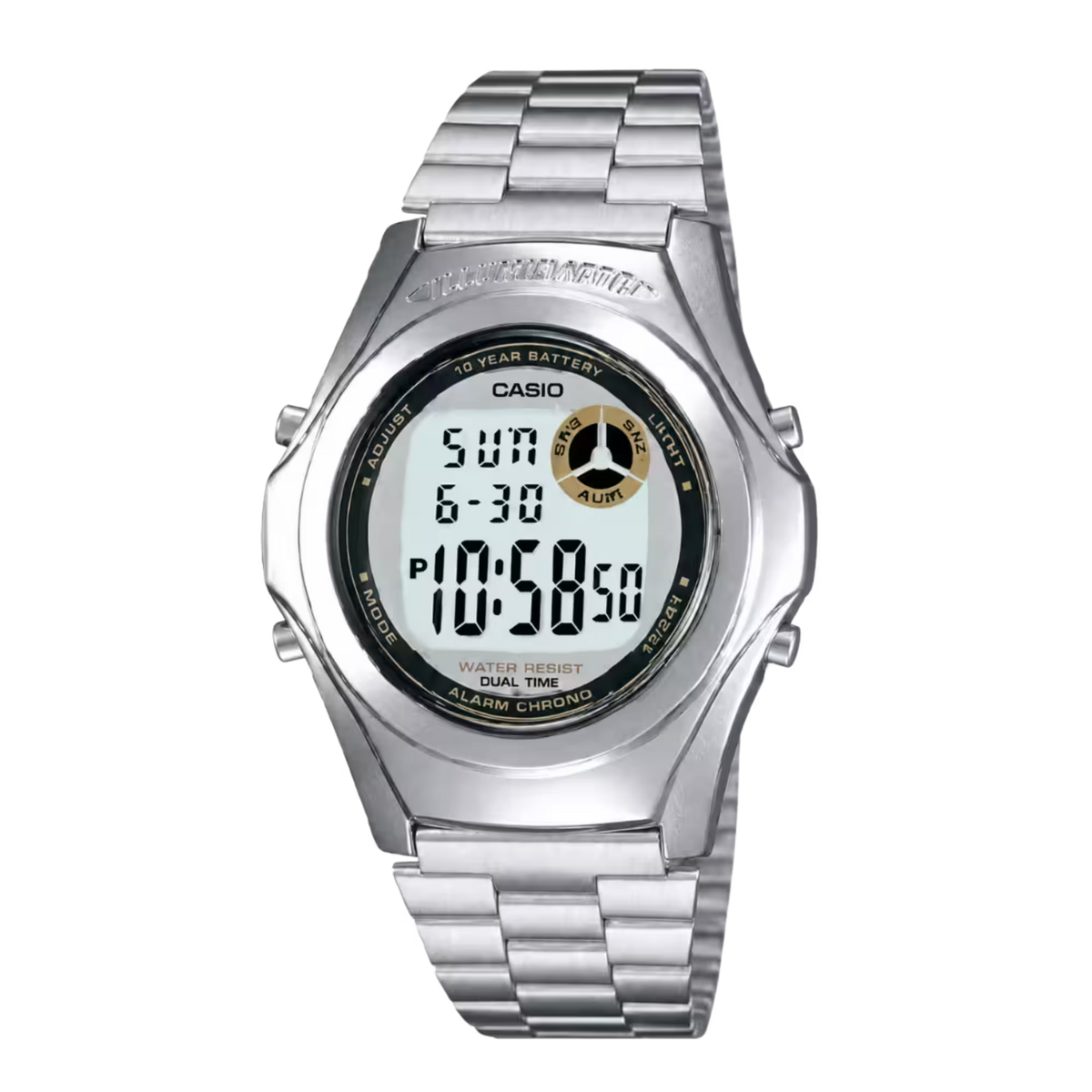 Casio A188WA-1A Silver Stainless Steel Dual Time Digital Watch