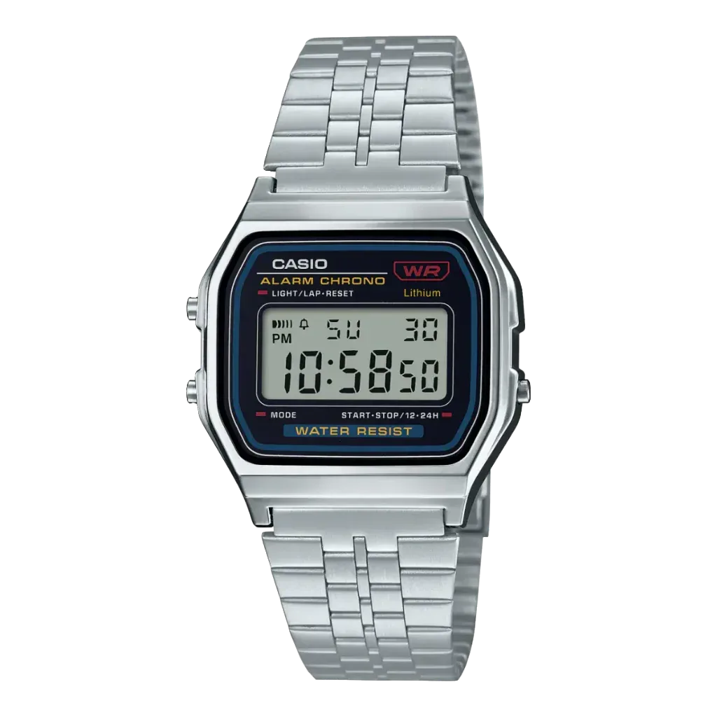 Casio A159WA-N1 Silver Digital Watch - K Time