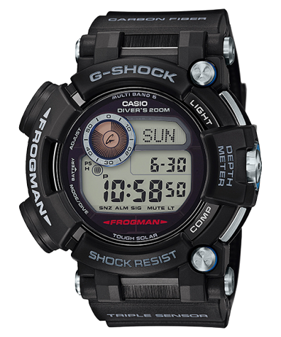 Casio Black G‑Shock Frogman Solar Dive Computer GWF‑D1000‑1DR