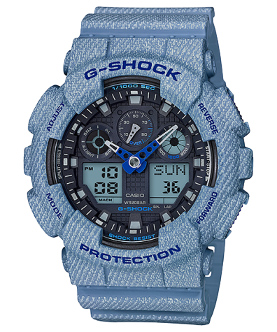 Casio G-Shock GA-100DE-2A Denim-Style Analog-Digital Watch