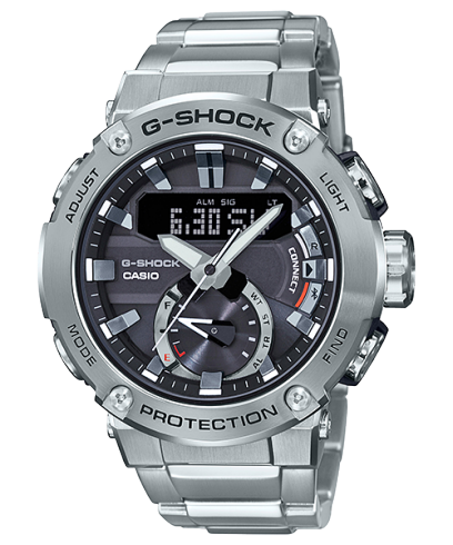 Casio Silver G‑Steel Solar Bluetooth Watch GST‑B200D‑1ADR