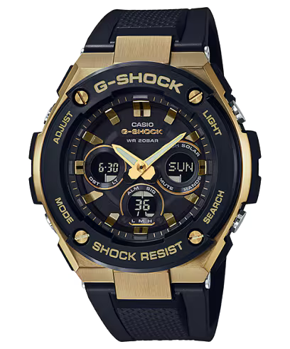 G-Shock GST-S300G-1A Solar Powered Black Steel Watch
