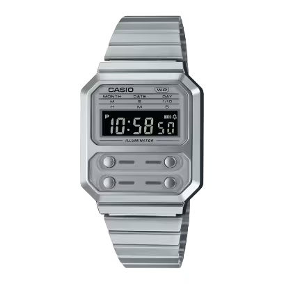 Casio A100WE-7B Silver Watch