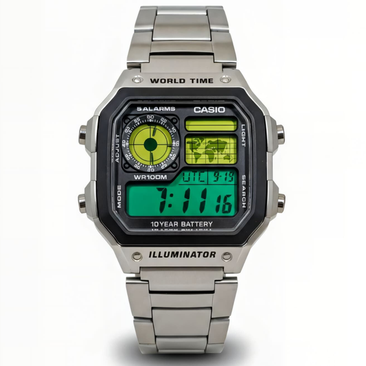 Casio Royale Green-Yellow Color Customized Watch