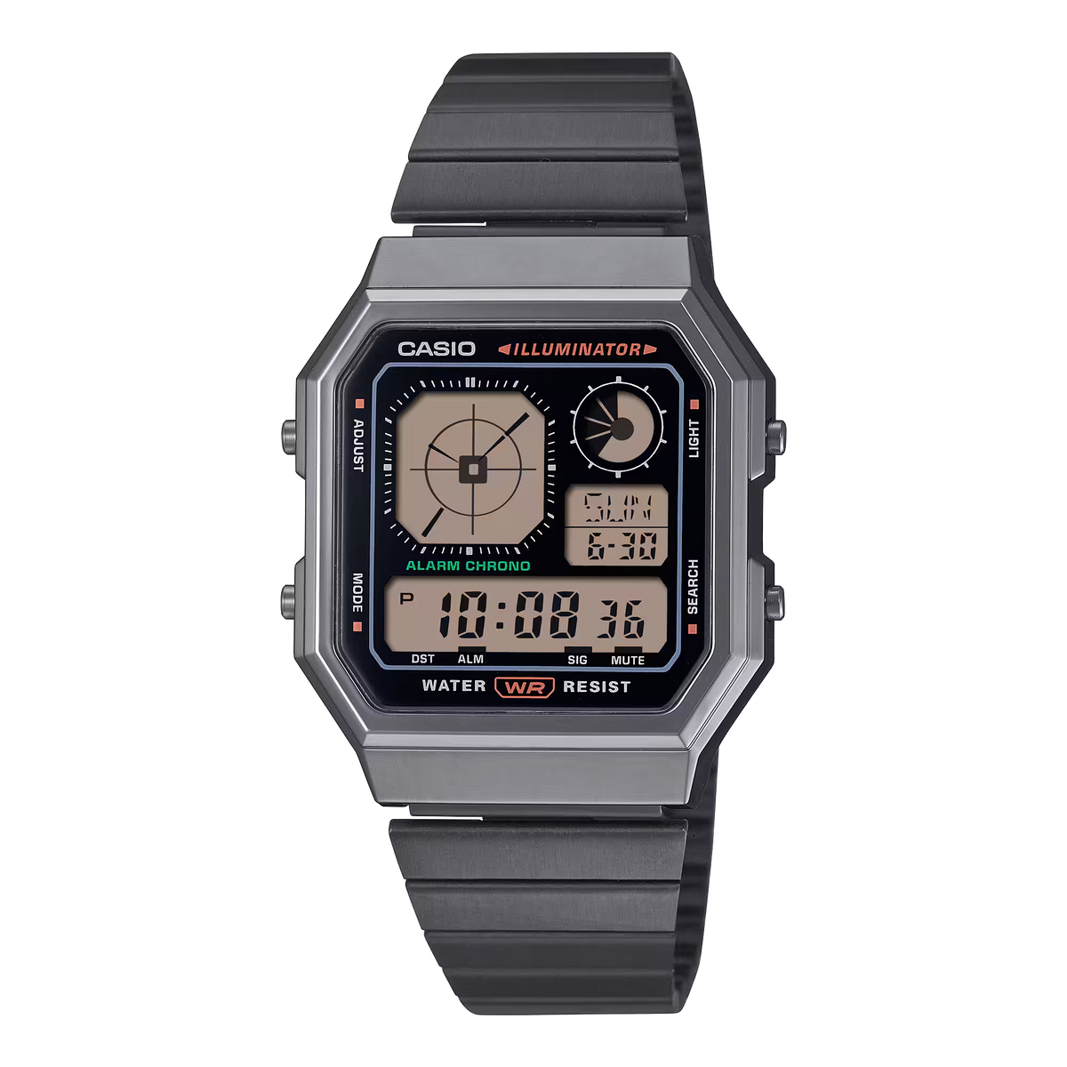 Casio A130WEGG-1ADF Black Steel Watch