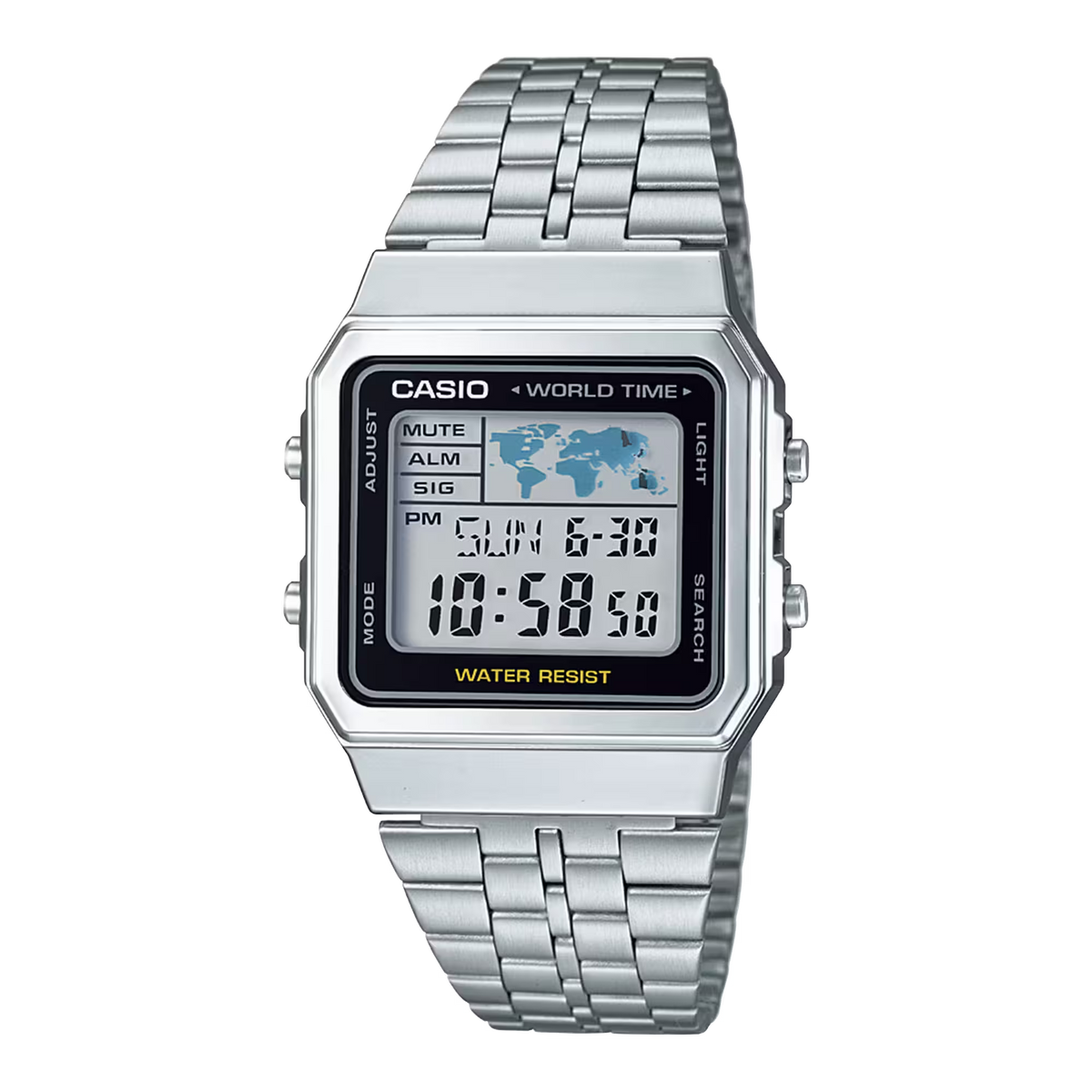 Casio A500WA-1DF Silver Steel Watch
