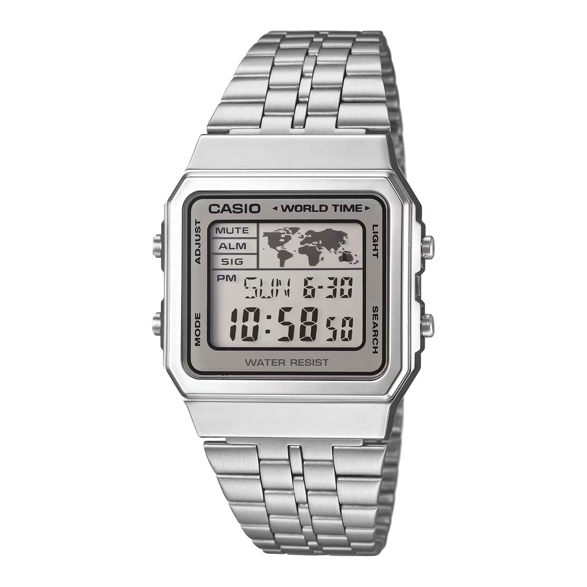 Casio A500WA-7DF Silver Steel Watch