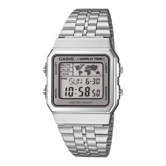 Casio A500WA-7DF Silver Steel Watch
