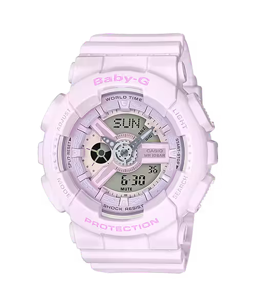 ساعة بيبي جي (Baby-G) للنساء طراز BA-110-4A2DR باللون الوردي