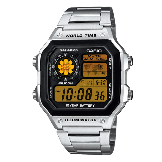 Casio Customized Al Arfaj Flower Edition Black Watch 2- AE-1200WHD-1AV