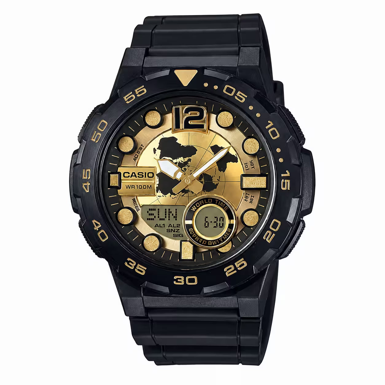 Casio AEQ-100BW-9AV Yellow Watch