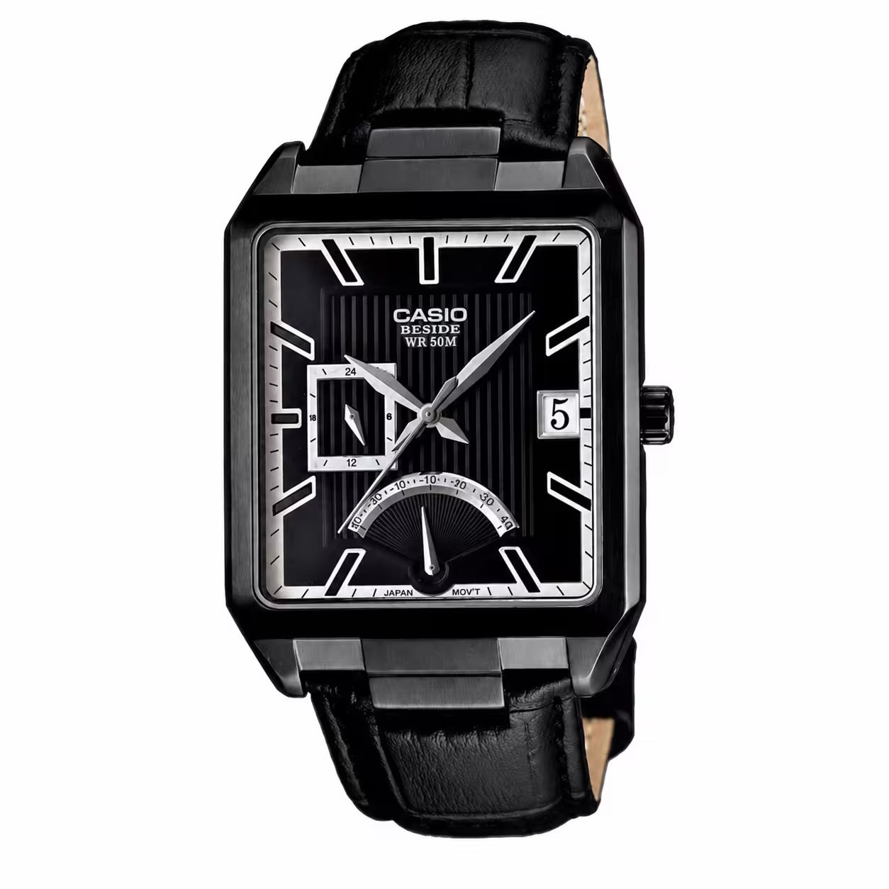 Casio BEM-309BL-1AV Leather Black Watch