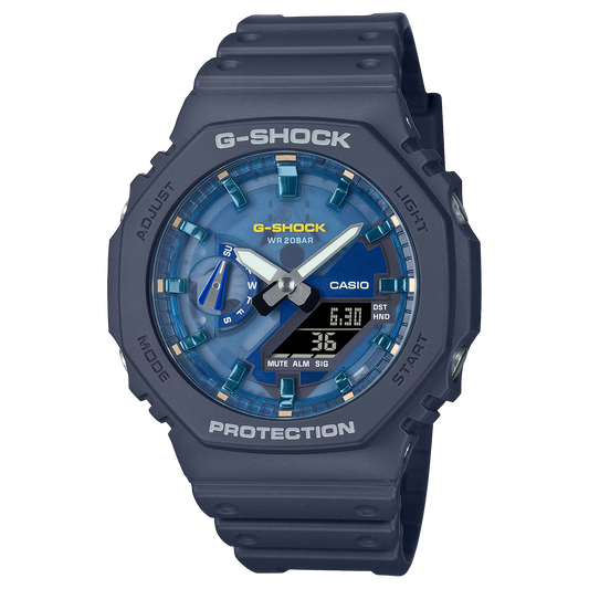 Casio G-Shock GA-2100AS-2A Blue Skeleton Analog-Digital Watch