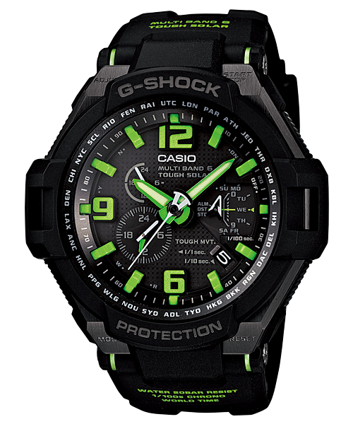 ساعة جي-شوك G-1400A-1A3 الشمسية السوداء