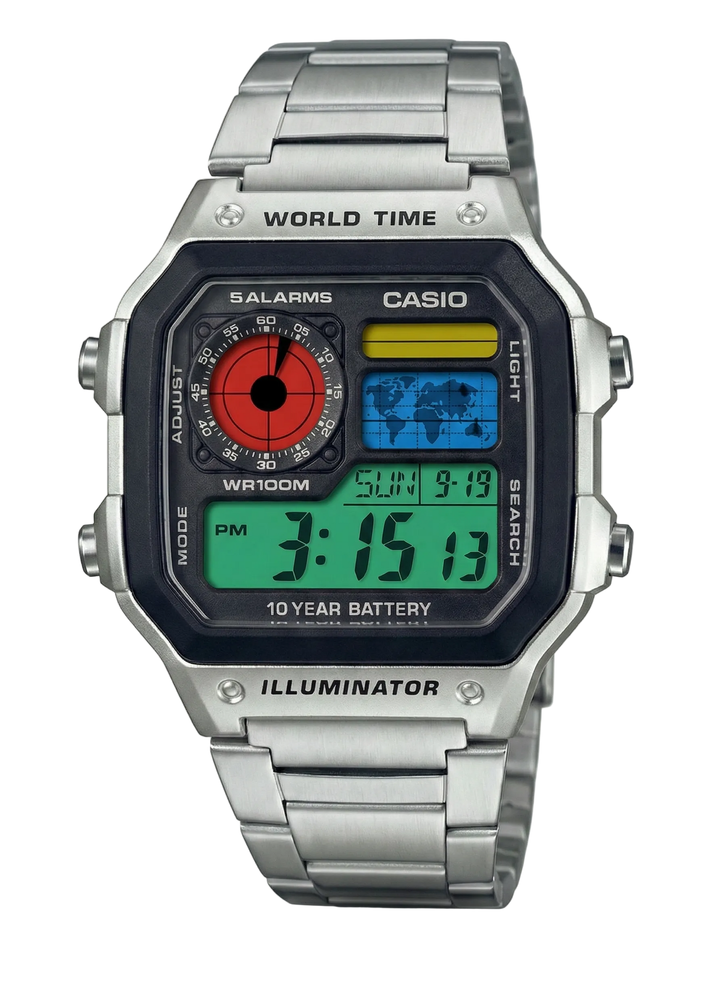 ساعة كاسيو رويال بلون أخضر وأزرق قابلة للتخصيص