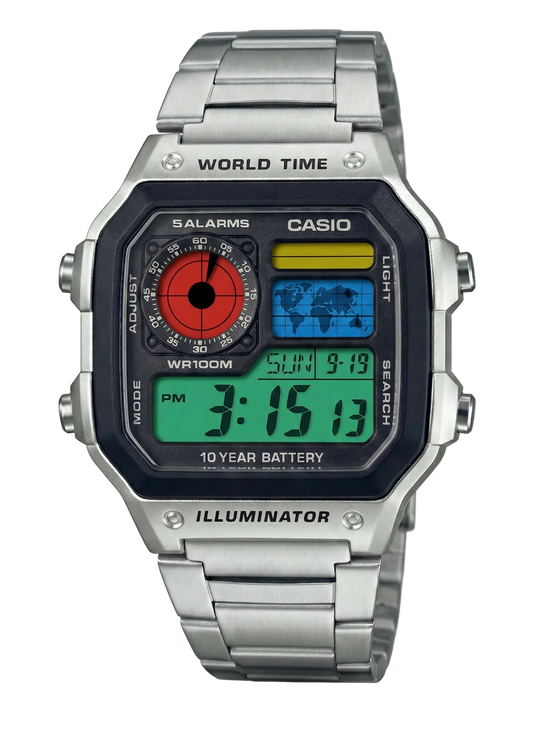 Casio Royale Green-Blue Color Customized Watch
