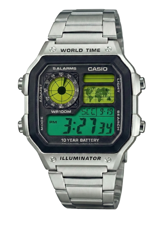 Casio Royale Green-Yellow Color Customized Watch