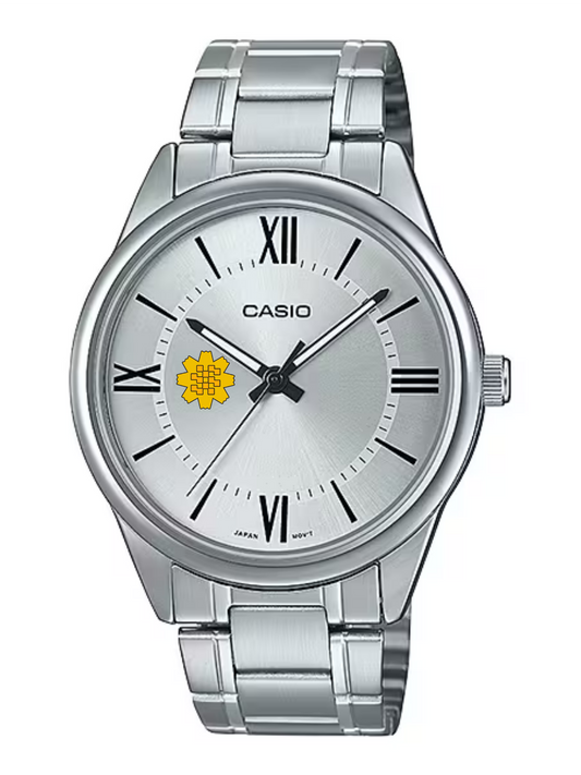 Casio Customized Al Arfaj Flower Edition Silver Watch- MTP-V005D-7B5