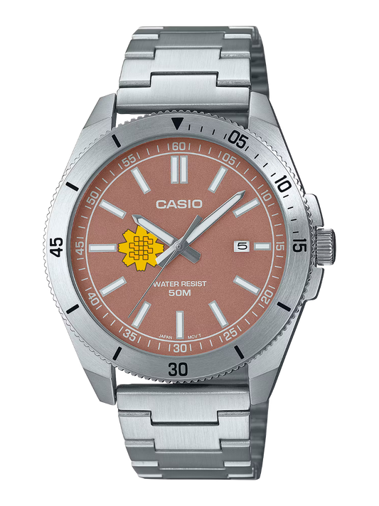 Casio Customized Al Arfaj Flower Edition Brown Watch- MTP-B155D-5EV