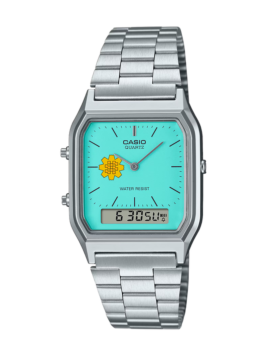 Casio Customized Al Arfaj Flower Edition Tiffany Watch- AQ-230A-2A2MQY