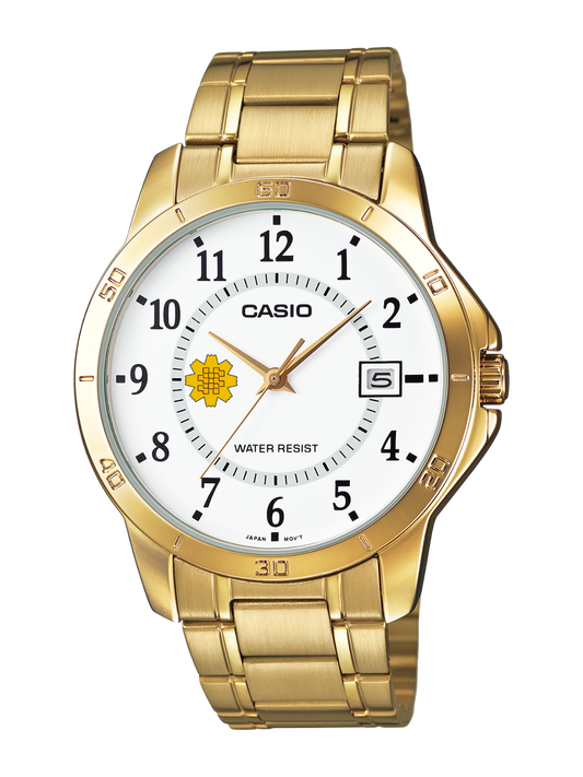 Casio Customized Al Arfaj Flower Edition Gold Watch- MTP-V004G-7B