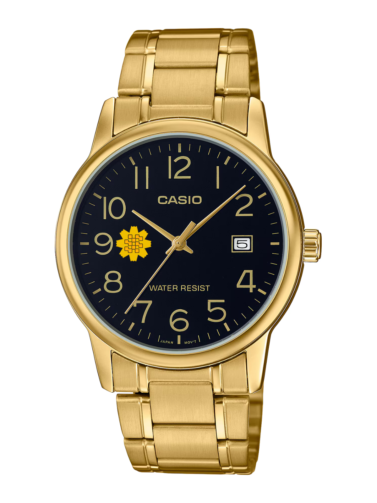 Casio Customized Al Arfaj Flower Edition Gold Watch- MTP-V002G-1BV