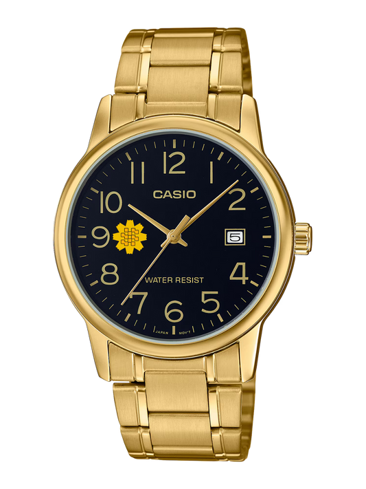 Casio Customized Al Arfaj Flower Edition Gold Watch- MTP-V002G-1BV