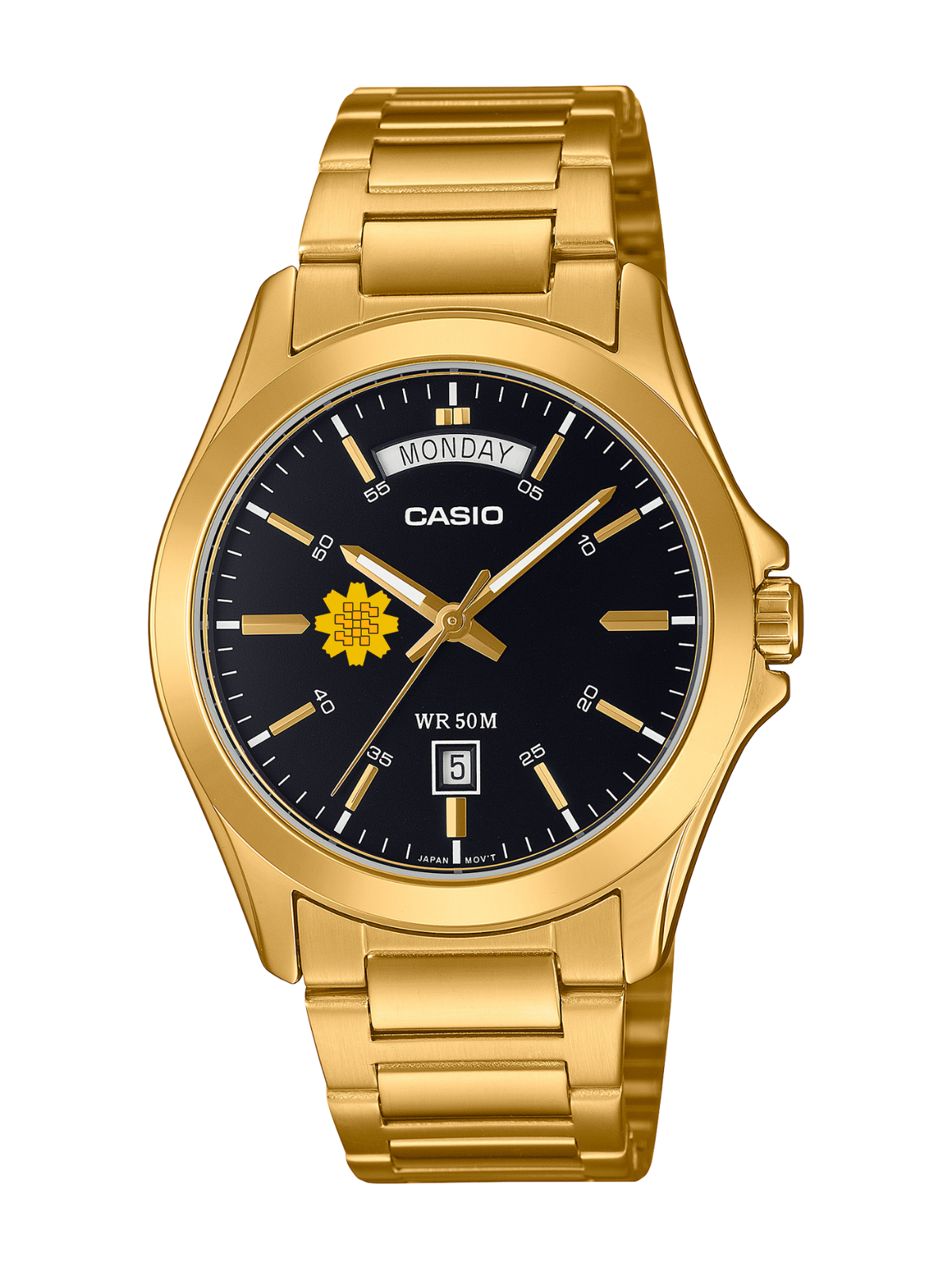 Casio Customized Al Arfaj Flower Edition Gold Watch- MTP-1370G-1AV