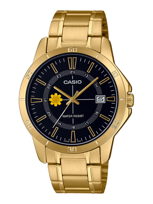 Casio Customized Al Arfaj Flower Edition Gold Watch- MTP-V004G-1C