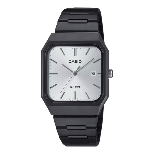 ساعة كاسيو MTP-B185B-7AVDF من الفولاذ الأسود