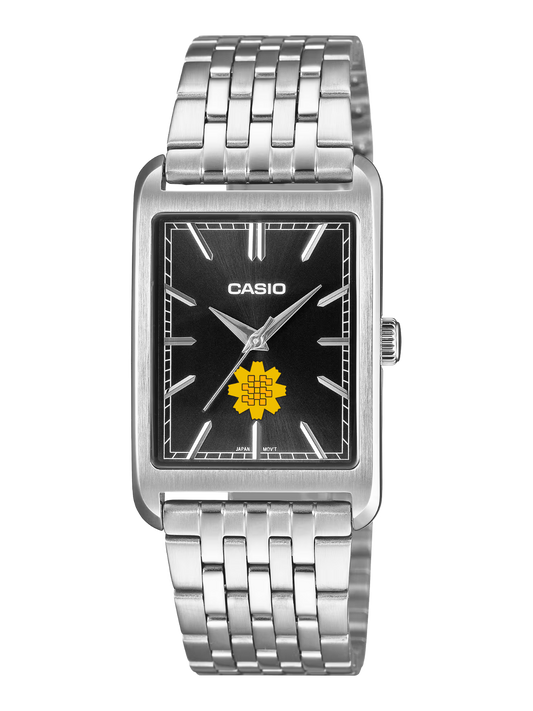 Casio Customized Al Arfaj Flower Edition Black Watch- MTP-B215D-1AV