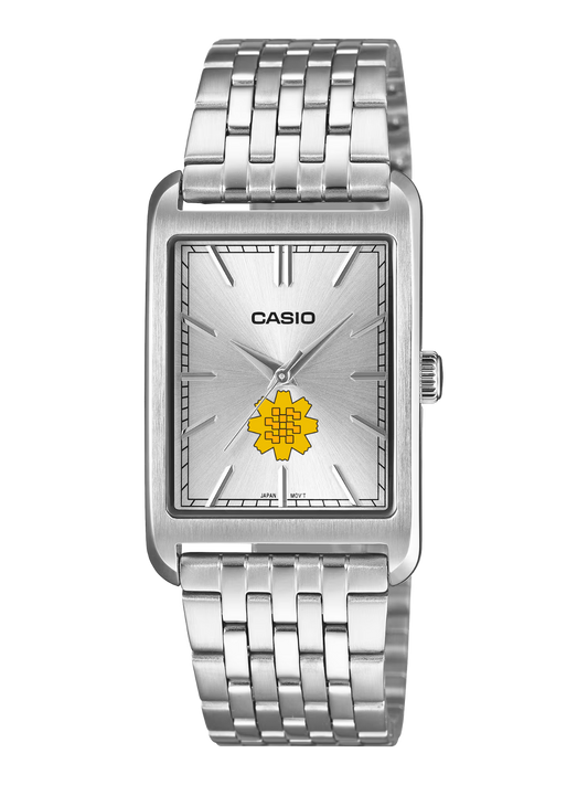 Casio Customized Al Arfaj Flower Edition Silver Watch- MTP-B215D-7AV