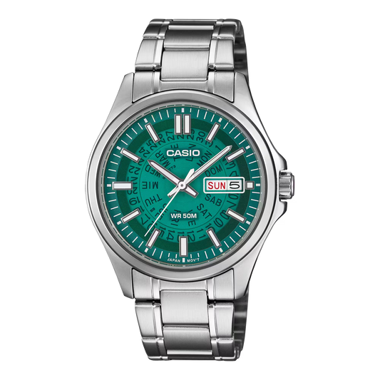 Casio MTP-E740-3AVDF Green Steel Watch