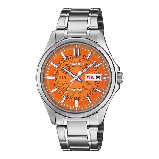 Casio MTP-E740-4AVDF Orange Steel Watch